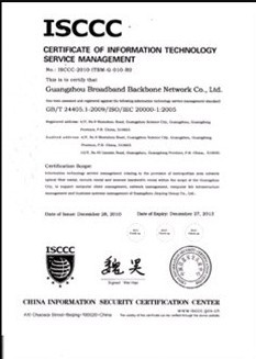 ISO20000认证证书（英文）